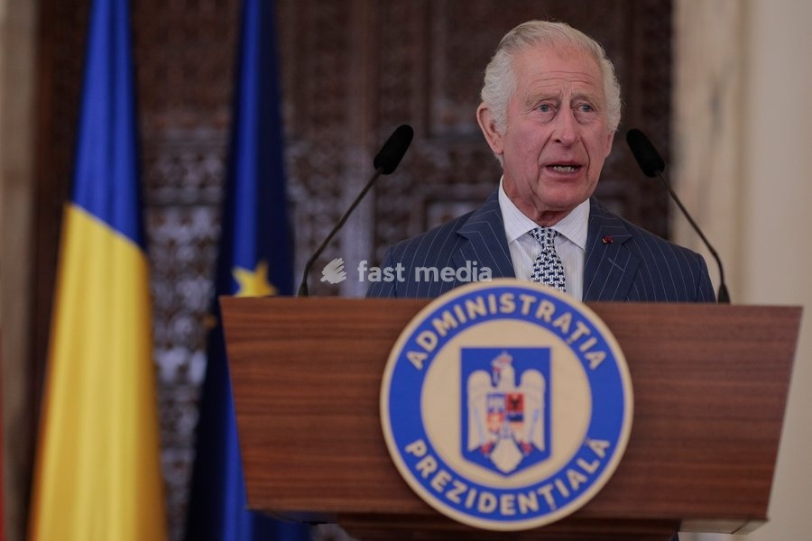 Handout photo issued by Buckingham Palace of King Charles III at Cotroceni Palace during a private visit to Bucharest, Romania. Issue date: Friday June 2, 2023. NOTE TO EDITORS: This handout photo may only be used for editorial reporting purposes for the contemporaneous illustration of events,…