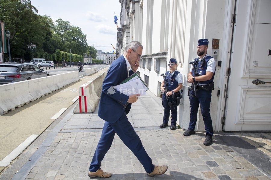 Vice-prime minister and Public Health and Social Affairs minister Frank Vandenbroucke pictured at the arrival for a Minister's Kern meeting of the Federal Government, in Brussels, Friday 30 June 2023