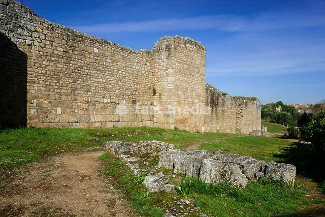 High imperial Roman wall, remodeled by Flavius Trajanea in the 1st century, Conimbriga, city of Conventus Scallabitanus, , Coimbra district, Portugal