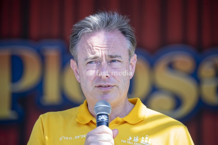 N-VA chairman Bart De Wever delivers a speech at the yearly family day of conservative Flemish nationalist party N-VA, on Sunday 10 September 2023 at the Plopsaland theme park in Adinkerke, De Panne