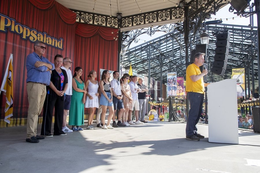 N-VA chairman Bart De Wever delivers a speech at the yearly family day of conservative Flemish nationalist party N-VA, on Sunday 10 September 2023 at the Plopsaland theme park in Adinkerke, De Panne