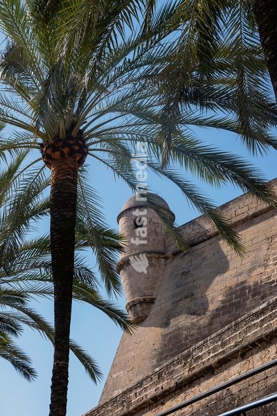 Spain, Balearic Islands, Majorca, Palma de Mallorca, Old Town. The Bastio Sant Pere, the Bastions of Sant Pere is the only remaining part of the old city walls