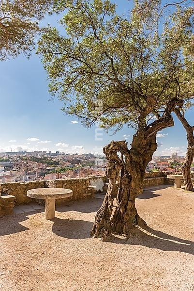 Lisbon, Portugal, April 21, 2014: View of lisboa from Sao Jorge Castle. The castle is located at the historical center of Lisbon, Portugal