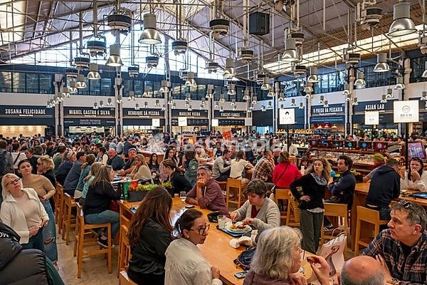 Time Out Market food hall, Mercado da Ribeira, Lisbon, Portugal