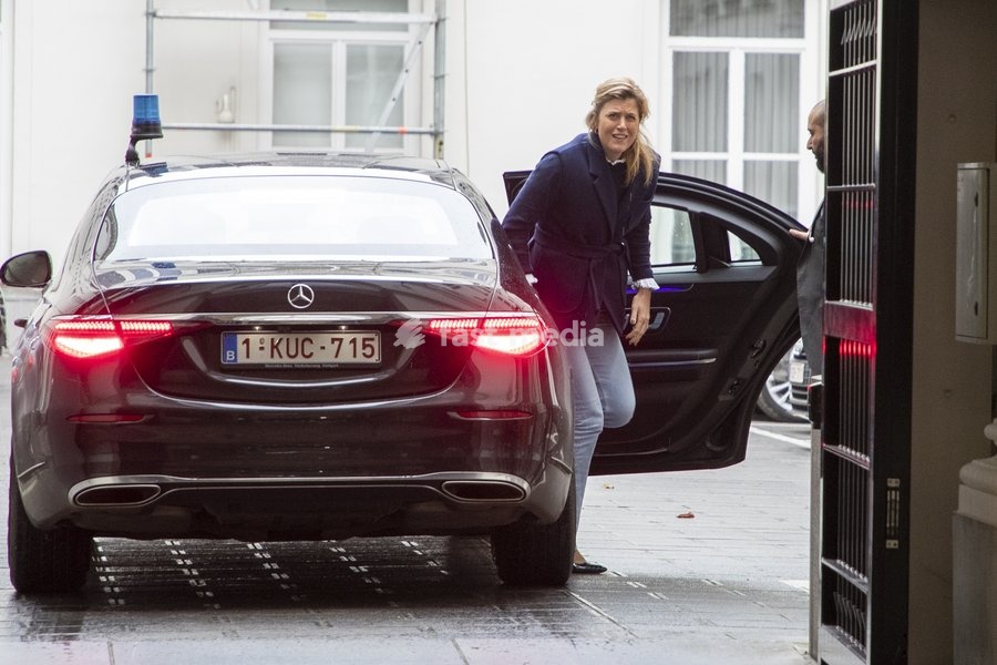 Interior Minister Annelies Verlinden pictured at the arrival for a Minister's Kern meeting of the Federal Government, in Brussels, Saturday 21 October 2023. Justice Minister Van Quickenborne resigned Yesterday in the aftermath of the terrorist attack earlier this week where two Swedish citizens died