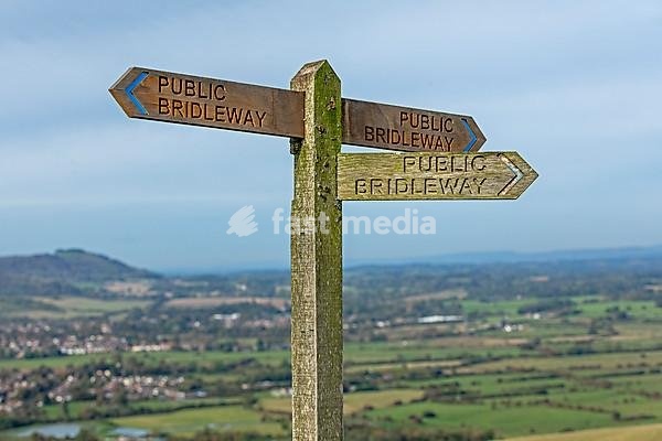 Signpost, Truleigh Hill, Shoreham by Sea, South Downs, West Sussex, England, United Kingdom