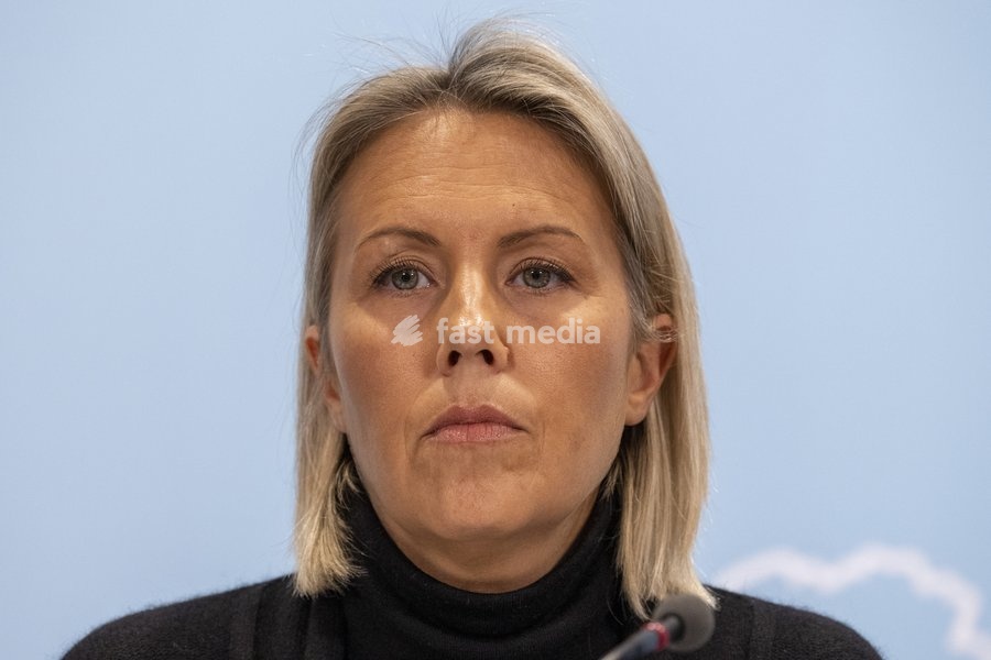 Defence minister Ludivine Dedonder pictured during a press conference after a Minister's Kern meeting of the Federal Government, in Brussels, Friday 19 January 2024