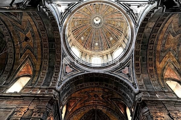 Interior view, Basilica da Estrela consecrated in 1790, burial place of Queen Maria I, Lisbon, Lisboa, Portugal