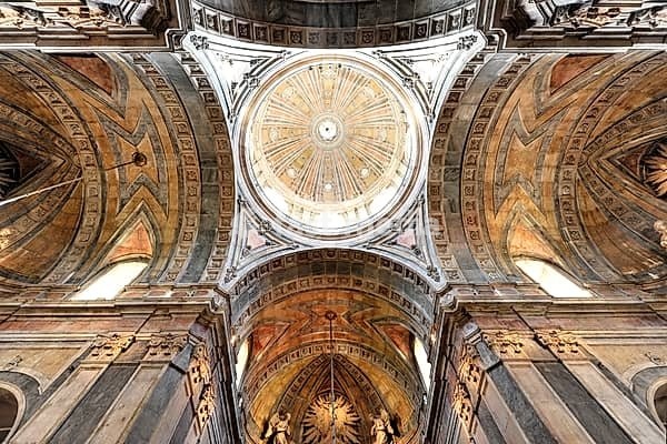 Interior view, Basilica da Estrela consecrated in 1790, burial place of Queen Maria I, Lisbon, Lisboa, Portugal