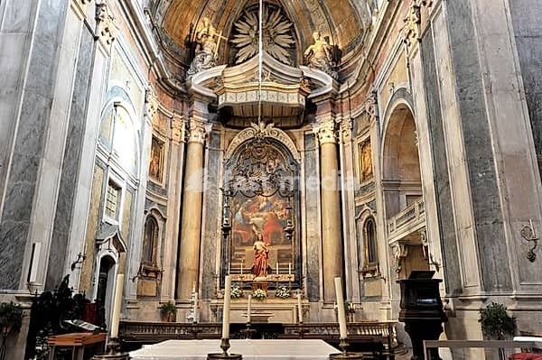 Interior view, Basilica da Estrela consecrated in 1790, burial place of Queen Maria I, Lisbon, Lisboa, Portugal