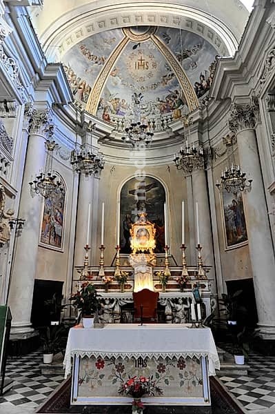 Ceiling painting, pilgrimage church, Renaissance church of San Biagio, architect Antonio da Sangallo, built 1519-1540, Montepulciano, Tuscany, Italy