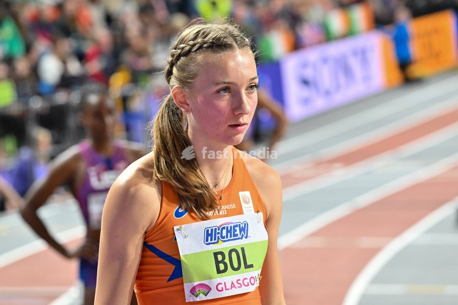 Glasgow, Scotland, UK, 02 March 2024. Femke BOL (NED) before the start of the Womens 400m Final during the World Indoor Athletics Championships at the Emirates Arena, Glasgow, Scotland, UK