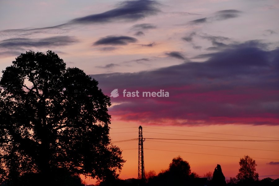 Pretty skies at dawn over the countryside