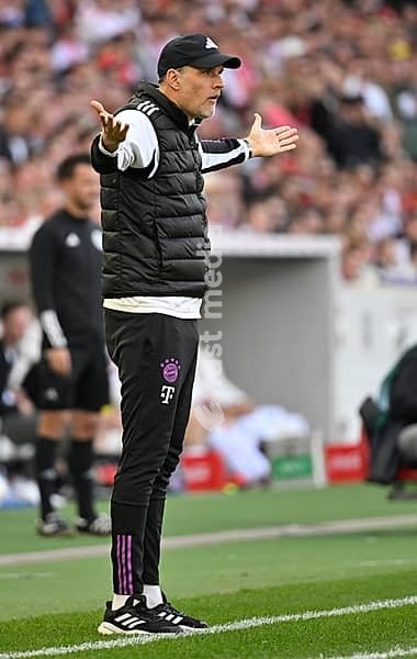 Coach Thomas Tuchel FC Bayern Muenchen FCB on the sidelines, gestures, gesture, MHPArena, MHP Arena Stuttgart, Baden-Württemberg, Germany, Europe