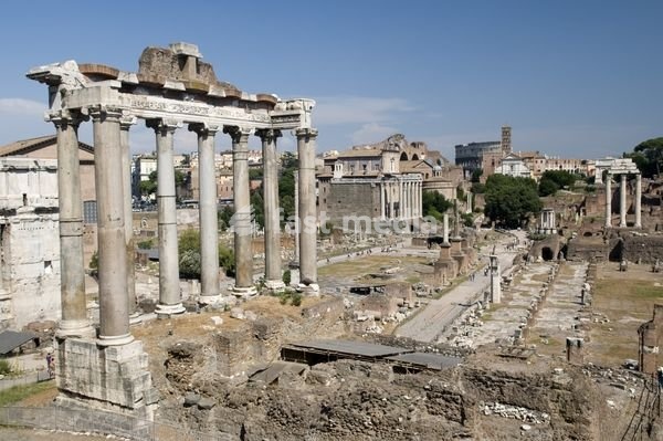 Temple of Saturn in the Forum Romanum, Rome, Italy, Europe