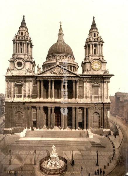 St. Paul's Cathedral, a cathedral in London, ca 1895, England, Historical, digitally restored reproduction from a 19th century original