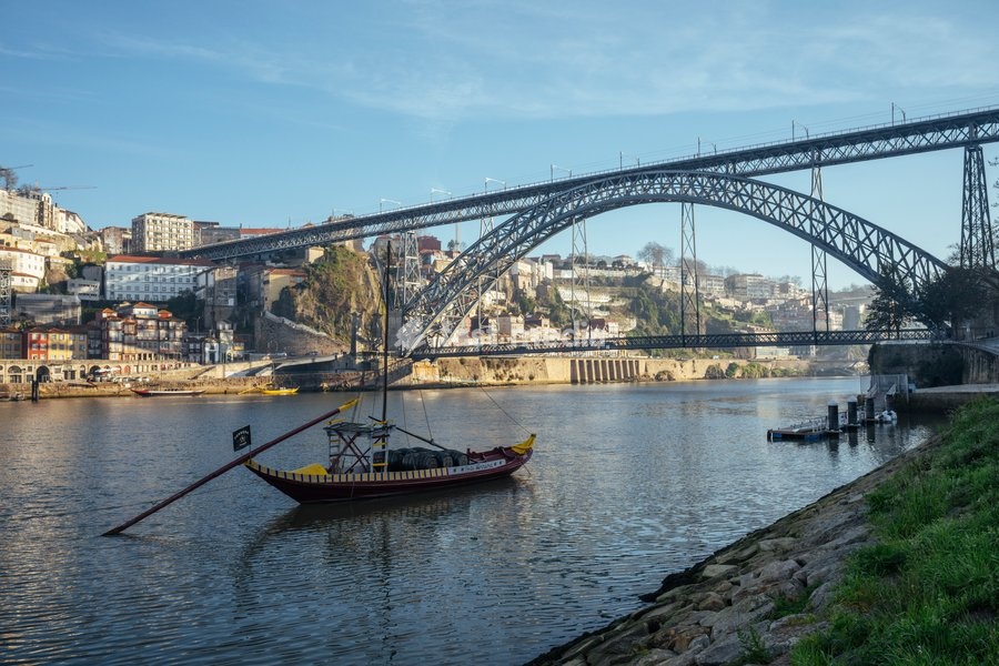 Ponte Dom Luis I Bridge and Douro River, Porto, Porto District, Portugal