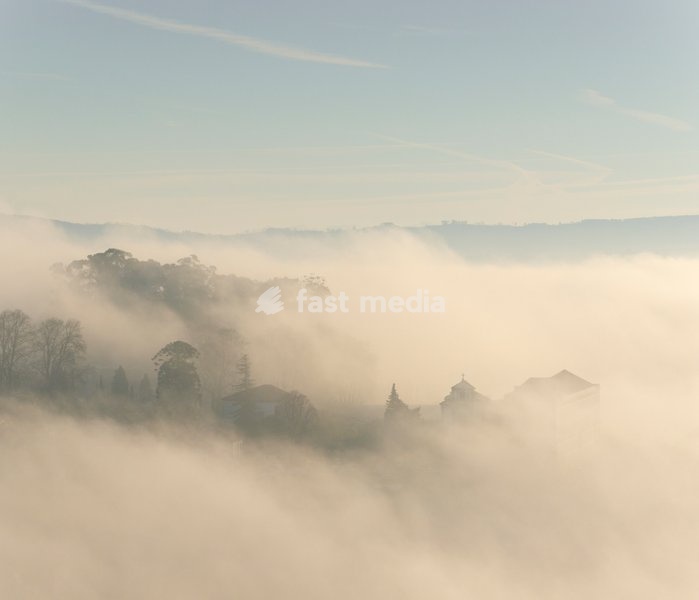 Aerial view of Porto at dawn, Porto, Portugal