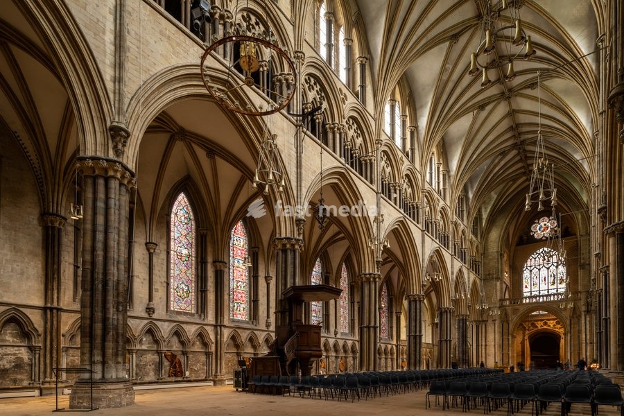Interior of Lincoln Cathedral, Lincoln, Lincolnshire, England, UK