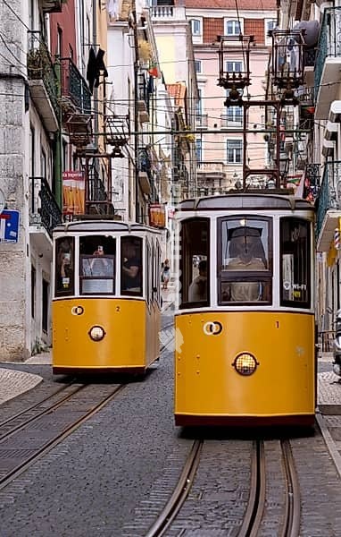 Funicular railway Elevador da Bica, R.S. Paulo, Lisbon, Portugal, Europe