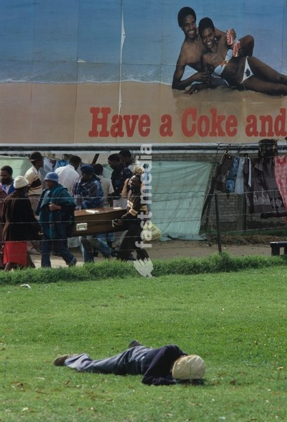 A funeral in rural village in Lesotho