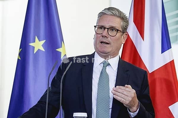 Keri Starmer, Prime Minister of the United Kingdom of Great Britain and Northern Ireland, during a press conference in Berlin, 28 August 2024