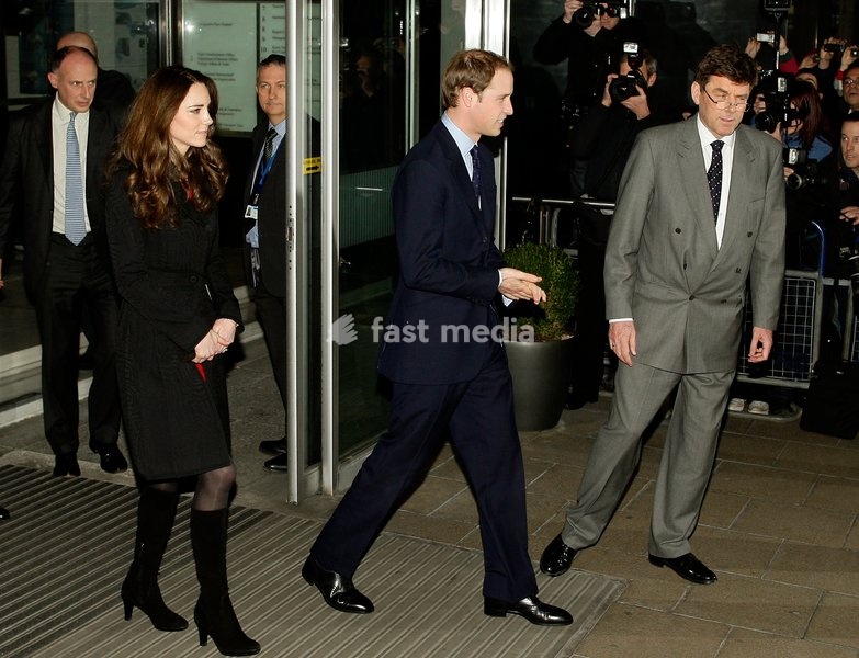 Kate Middleton and Prince William leave New Zealand House after signing in the condolences book for the victims of the Christchurch earthquake, in London, Britain, 25 February 2011