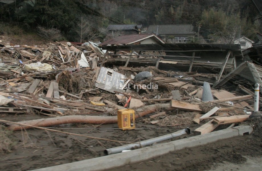 (110315) -- RIKUZEN-TAKATA, March 15, 2011 () -- Photo taken on March 15, 2011 shows the city of Rikuzen-Takata, one of the cities worst hit by Friday's 9 Magnitude quake and ensuing tsunami, Iwate Prefecture, Japan