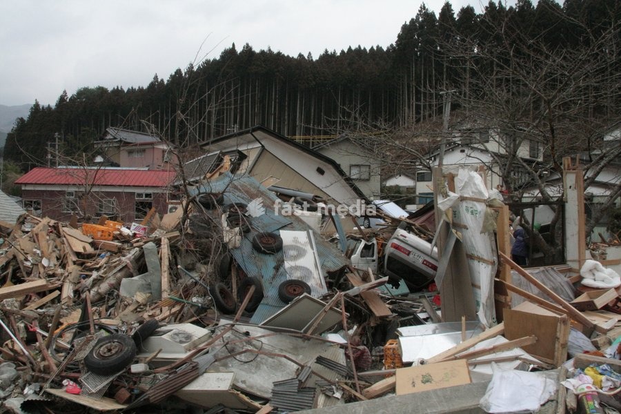 (110315) -- RIKUZEN-TAKATA, March 15, 2011 () -- Photo taken on March 15, 2011 shows a part of the city of Rikuzen-Takata, one of the cities worst hit by Friday's 9 Magnitude quake and ensuing tsunami, Iwate Prefecture, Japan
