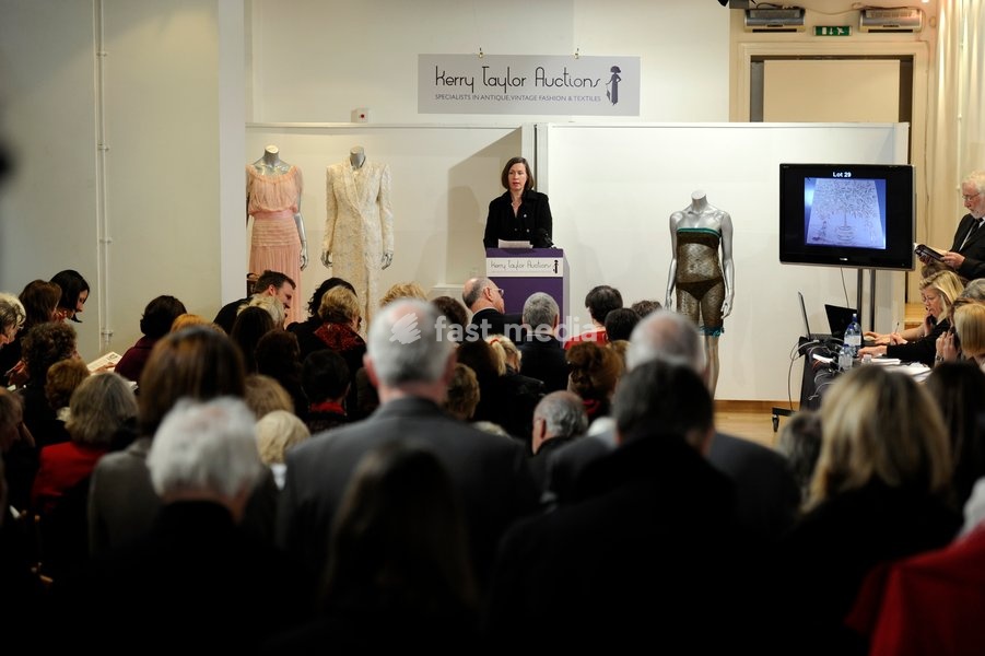 A see-through dress worn by Kate Middleton during a charity fashion show at St Andrews Universty, Scotland, in 2002, is pictured at an auction in London Great Britain on 17 March 2011. A see-through dress that helped Kate Middleton catch the eye of husband-to-be Prince William is going under the…
