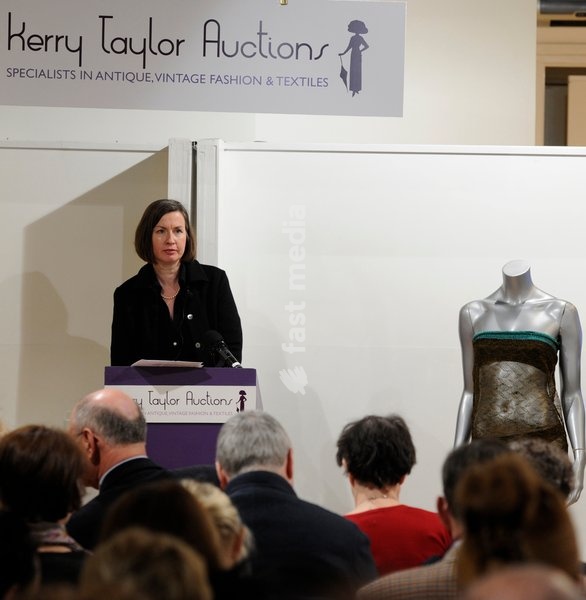A see-through dress worn by Kate Middleton during a charity fashion show at St Andrews Universty, Scotland, in 2002, is pictured at an auction in London Great Britain on 17 March 2011. A see-through dress that helped Kate Middleton catch the eye of husband-to-be Prince William is going under the…