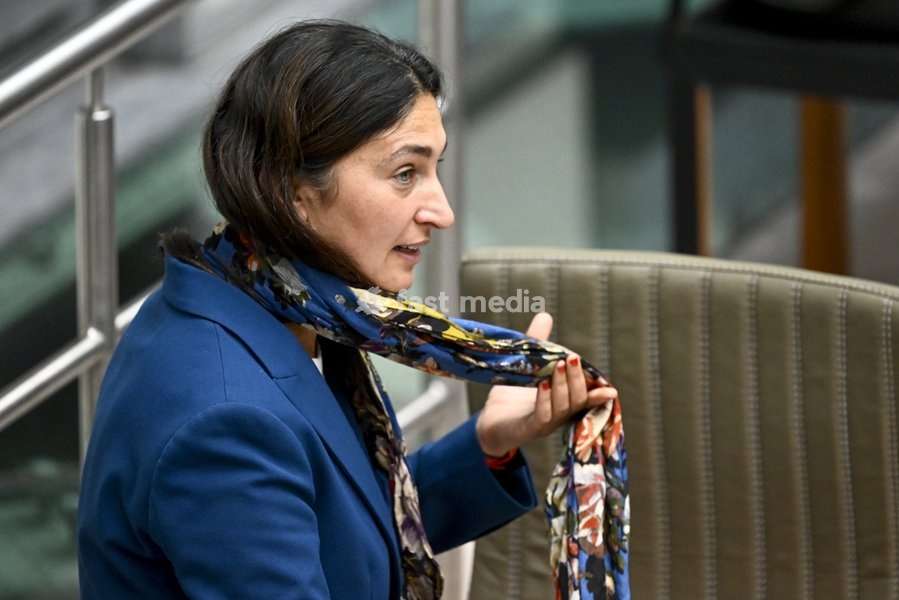 Flemish Minister for Education and Work Zuhal Demir pictured during a plenary session of the Flemish Parliament in Brussels, Wednesday 09 October 2024
