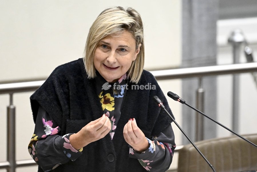 Flemish Minister for Domestic Governance and Integration Hilde Crevits pictured during a plenary session of the Flemish Parliament in Brussels, Wednesday 09 October 2024