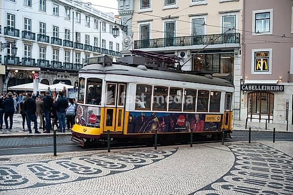10.06.2018, Lisbon, Portugal, Europe, A tram in the historic centre of the Portuguese capital, Europe