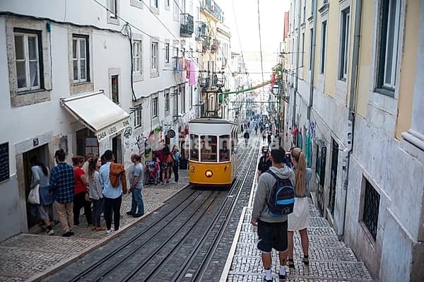 11.06.2018, Lisbon, Portugal, Europe, Tramway Ascensor da Bica also known as Bica Funicular in the historic centre of the Portuguese capital, Europe