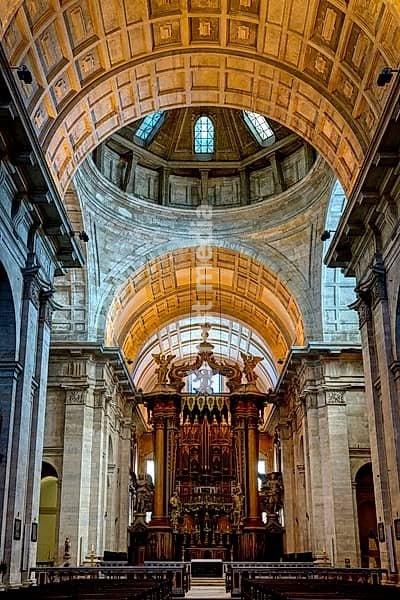 Church and Monastery of Sao Vicente de Fora, Ceiling and cupola, Lisbon, Portugal, Europe