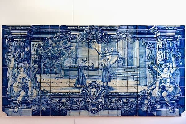 Church and Monastery of Sao Vicente de Fora, The Two Friends Panel of Azulejo tiles in the Cloister, Lisbon, Portugal, Europe