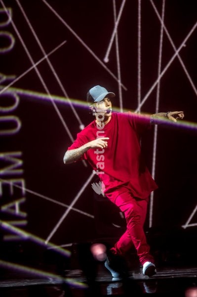 The singer and actor Justin Bieber at the MTV Europe Music Awards. Milan, Italy. 25th October 2015