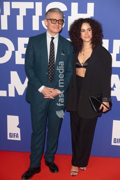 Martin Freeman and partner Rachel Benaissa attends The 27th British Independent Film Awards (BIFA) at The Roundhouse, London, England, UK on Sunday 8 December, 2024