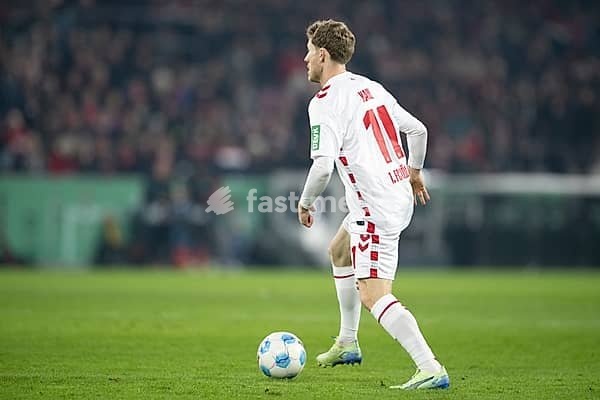 BEAUTIFUL SPORTS/ (DFL/DFB REGULATIONS PROHIBIT ANY USE OF PHOTOGRAPHS AS IMAGE SEQUENCES AND/OR QUASI-VIDEO) Cologne, RheinEnergieStadion, North Rhine-Westphalia, Florian Kainz (1.FC Köln, Midfield, #11), DFB-Pokal 1.FC Köln, Hertha BSC on 04.12.2024 at RheinEnergieStadion in Cologne Germany