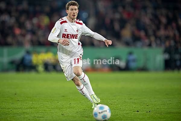 BEAUTIFUL SPORTS/ (DFL/DFB REGULATIONS PROHIBIT ANY USE OF PHOTOGRAPHS AS IMAGE SEQUENCES AND/OR QUASI-VIDEO) Cologne, RheinEnergieStadion, North Rhine-Westphalia, Florian Kainz (1.FC Köln, Midfield, #11), DFB-Pokal 1.FC Köln, Hertha BSC on 04.12.2024 at RheinEnergieStadion in Cologne Germany