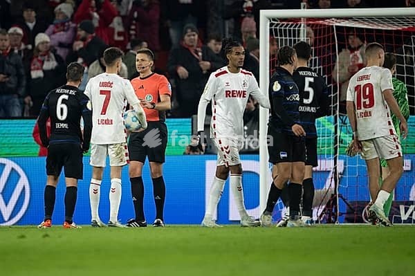 BEAUTIFUL SPORTS/ (DFL/DFB REGULATIONS PROHIBIT ANY USE OF PHOTOGRAPHS AS IMAGE SEQUENCES AND/OR QUASI-VIDEO) Cologne, RheinEnergieStadion, North Rhine-Westphalia, Dejan Ljubicic (1.FC Köln, Midfield, #7), DFB-Pokal 1.FC Köln, Hertha BSC on 04.12.2024 at RheinEnergieStadion in Cologne Germany