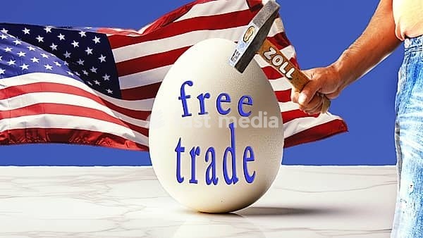 Symbolic image, free trade, USA, Donald Trump, threat of tariffs, multilateral negotiation, EU European Union, China, economic areas, capitalism, communism, treaties, agreements, nation states, treaties, international law, opponent, protectionism, liberalism, libertarian attitude, Asia