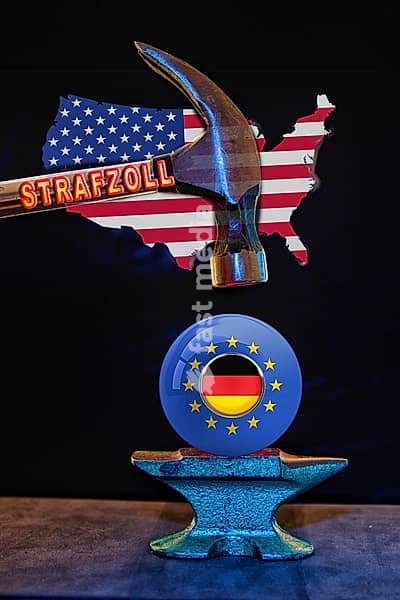 Symbolic image, free trade, USA, Donald Trump, impending tariff, punitive tariff, presidential decrees, multilateral negotiation, Germany, EU European Union, China, economic areas, capitalism, communism, treaties, conventions, nation states, agreements, international law, opponents, protectionism,…