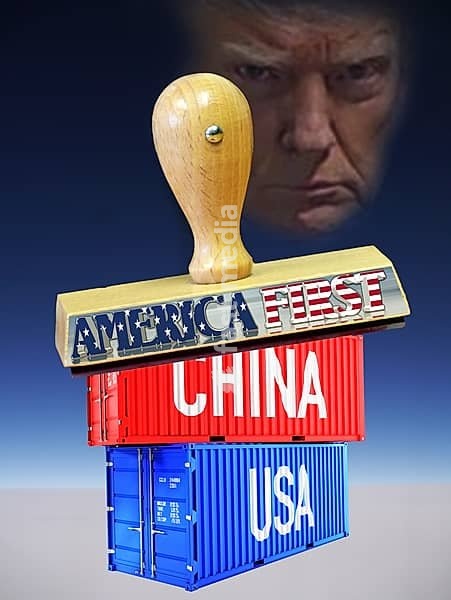 Symbolic image, free trade, USA, China, America first, Donald Trump, impending tariff, punitive tariff, multilateral negotiation, EU European Union, economic areas, capitalism, communism, treaties, conventions, nation states, agreements, international law, opponents, protectionism, liberalism,…