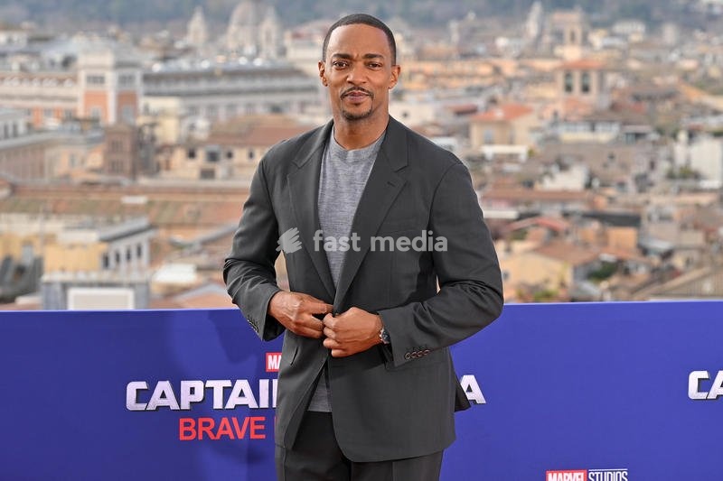 American actor and producer Anthony Mackie during the Captain America: Brave New World film photocall at hotel de la ville. Rome (Italy), January 27th, 2025