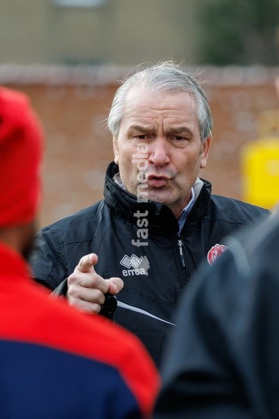 Kortrijk's new head coach Bernd Stock pictured during a training session of Belgian first division soccer team KV Kortrijk to present its new coach, Friday 21 February 2025 in Kortrijk. Storck is new head coach of KV Kortrijk. Czuczi joins the technical staff as assistant coach