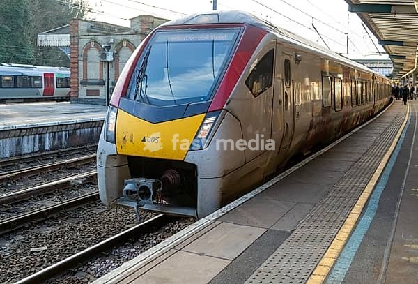 Greater Anglia, British Rail Class Stadler 755 bi-modal multiple unit passenger train arriving at Ipswich railway station, Suffolk, England, UK