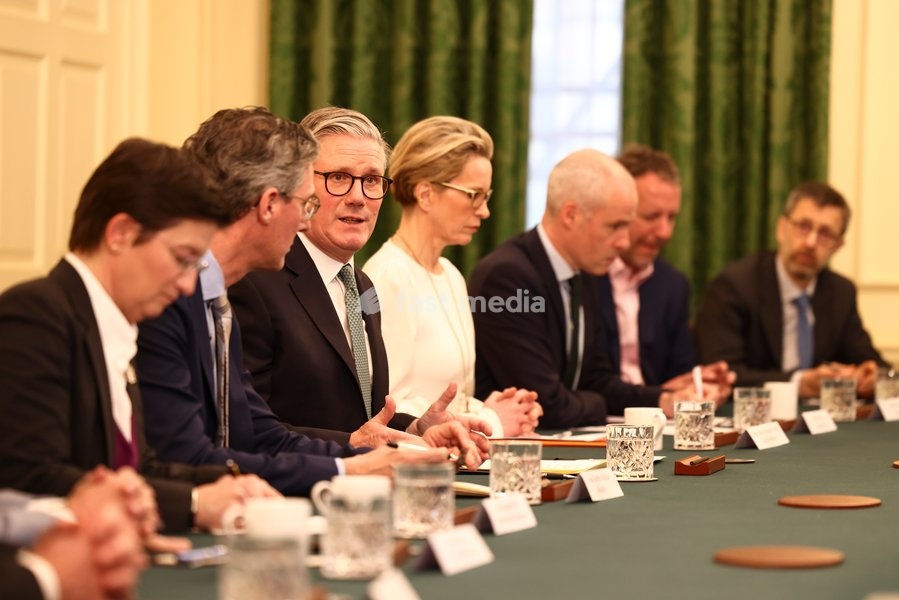 03/04/2025. London, United Kingdom. Prime Minister Keir Starmer hosts a meeting with business leaders in 10 Downing Street following the announcement of Tariffs by US President Donald Trump