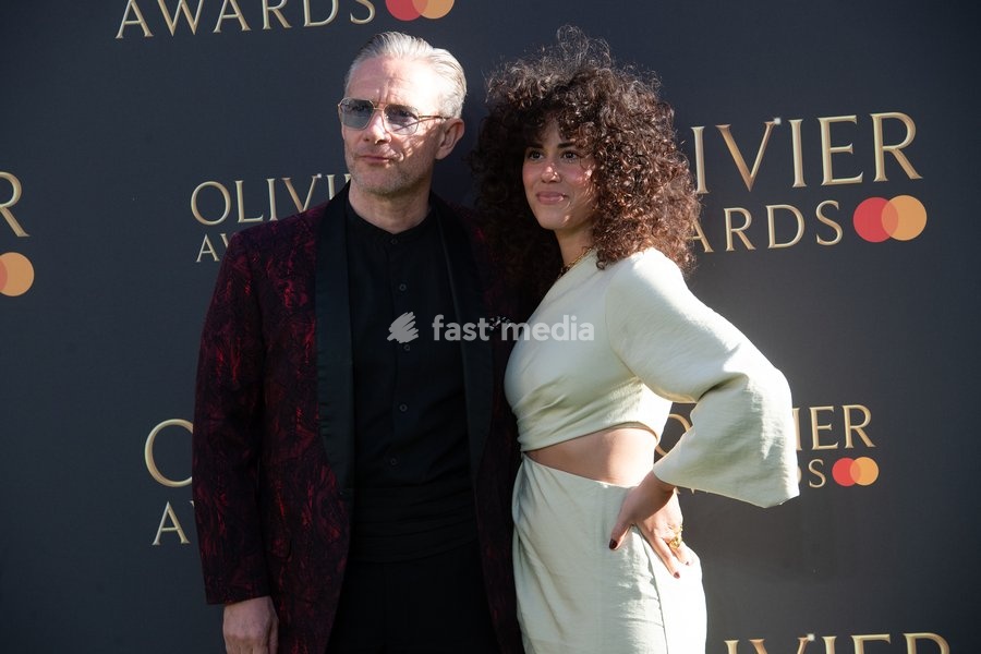 Martin Freeman and Rachel Benaissa attend The Olivier Awards 2025 at Royal Albert Hall, London, England, UK on Sunday 6 April, 2025